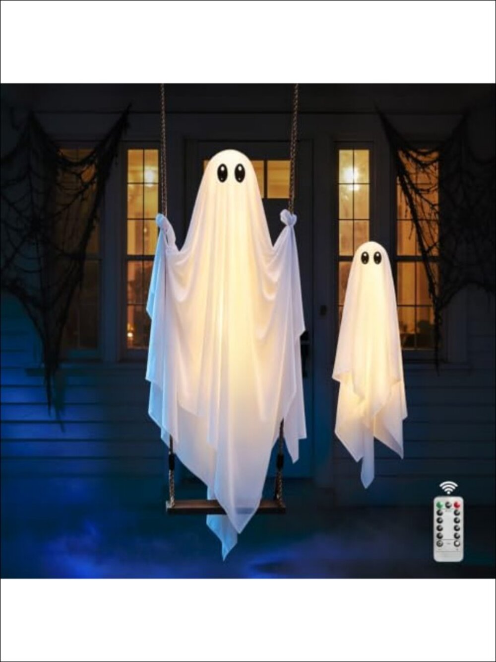 Halloween Swinging Ghost Hanging Decor Set 4.3ft Pre-Assembled Lighted